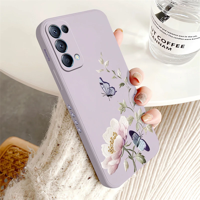 Purple Butterfly Flowers Shockproof Silicone Phone Case - Soft Bumper Back Cover