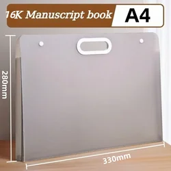 Large Capacity Art Storage Book with Handle - Ideal for Sketch and Manuscript Organization (Gray - A4)
