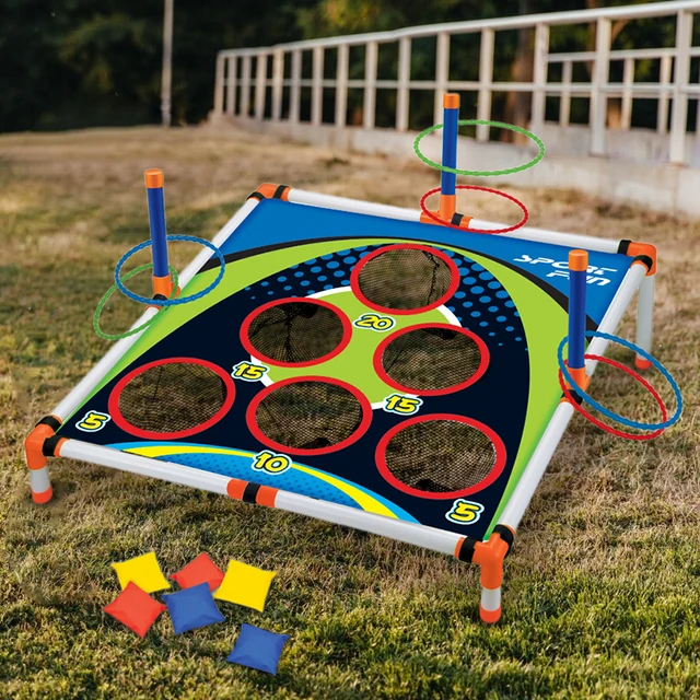 Portable Cornhole Throwing Circle Ferrule Board Set Easy Assemble Fun Kids Interactive Adults Outdoor Yard Toss Game Toy 2