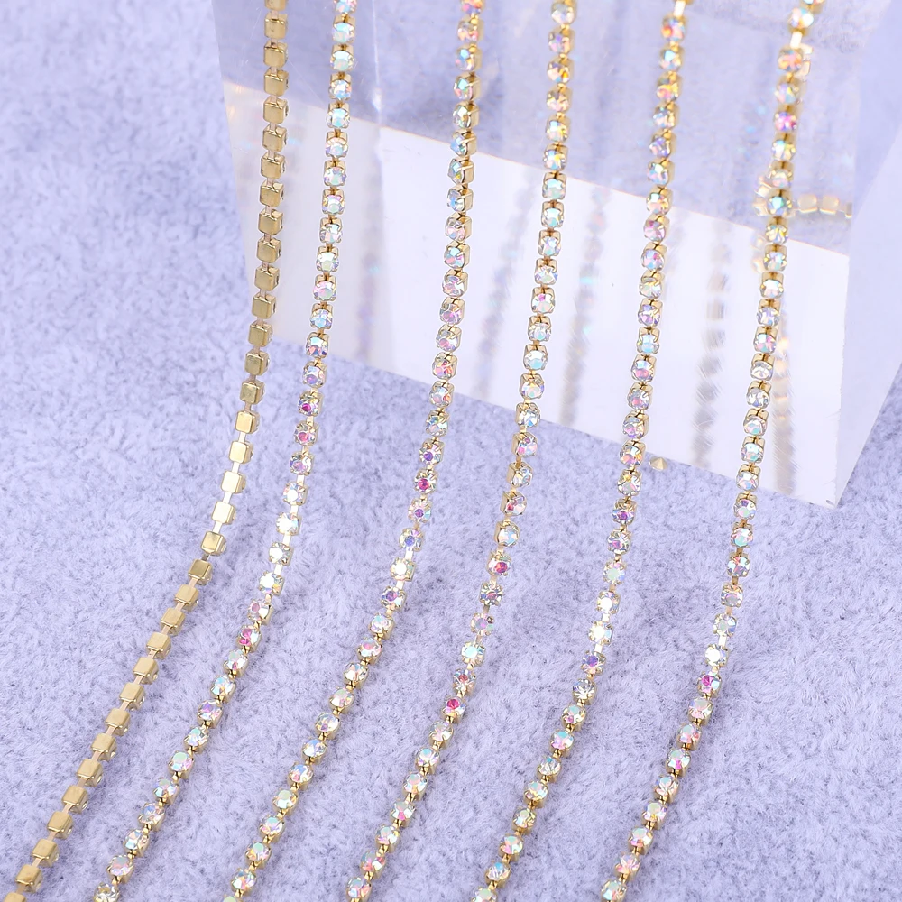 Elegant Gold Crystal Rhinestone Chain Decoration