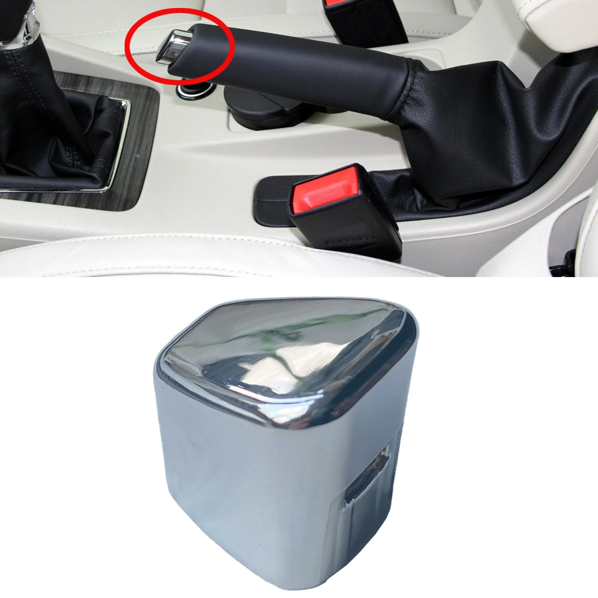 Chrome Handbrake Handle Lever Push Button Knob For Skoda Octavia 3 A7 5E RS Combi Seat Leon SC ST mk3 5F Cupra 5F0711333A handbrake lever button