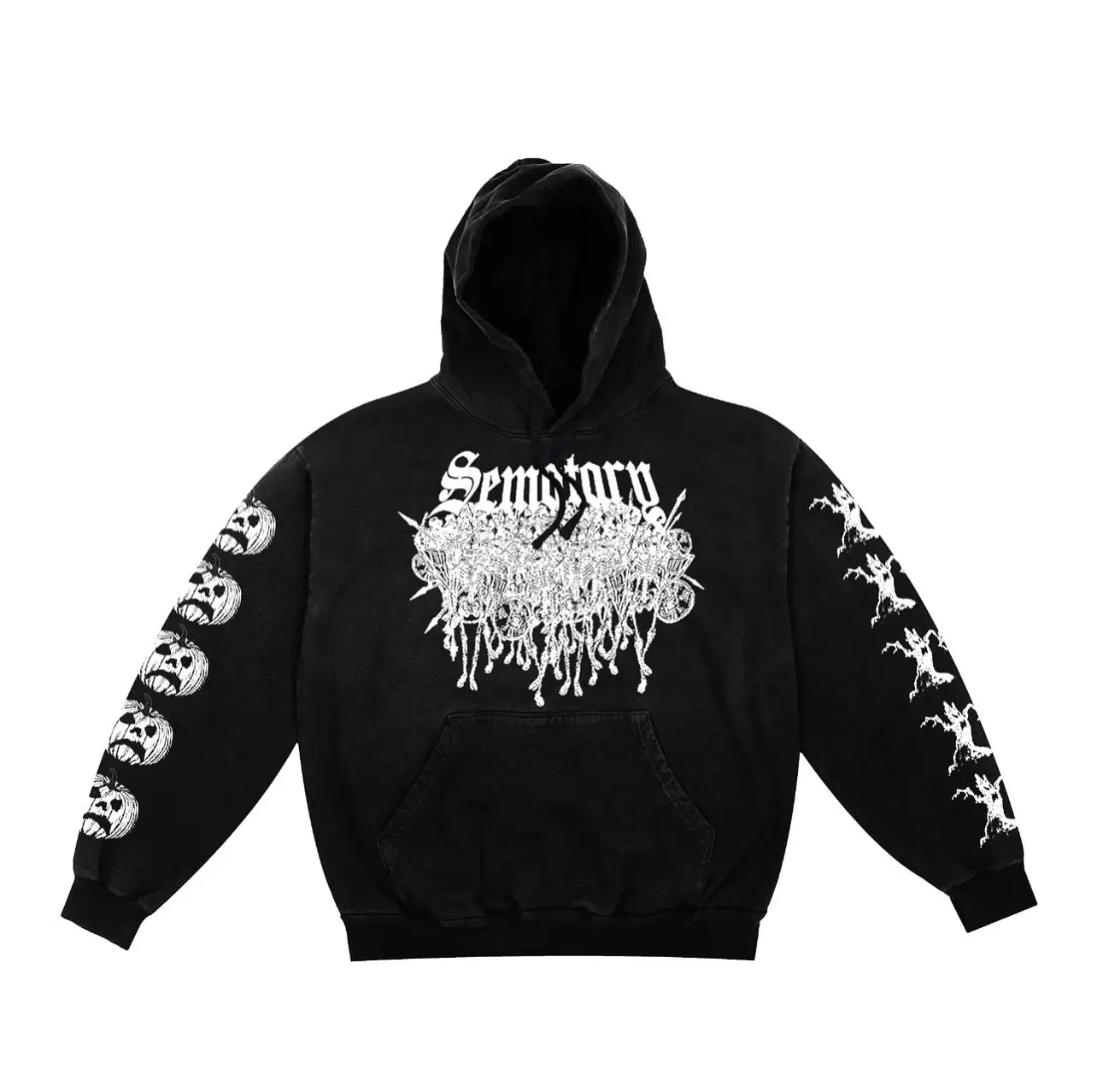 Y2K Gothic Skull Retro Print Oversized Hoodies for Men Personalized Patterns Streetwear Fashion Pullover Long Sleeves Sweatshirt
