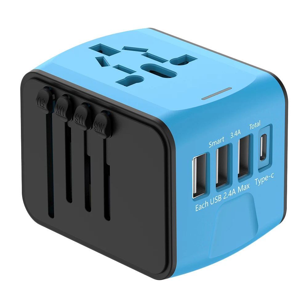 Universal Travel Adapter with 3 USB & 1 Type-C Port – Worldwide Power Solution