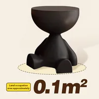 Modern Creative Bear-Shaped Plastic Nightstand Multi-Functional Bedside Table Easy Assembly for Living Room and Bedroom Storage 6