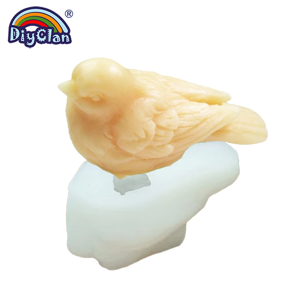 3D Sparrow Bird Silicone Mold For Candle Soap Making Bird Shape Cake Salt Sculpture Chocolate Mold Resin Aroma Molds Cake Decor