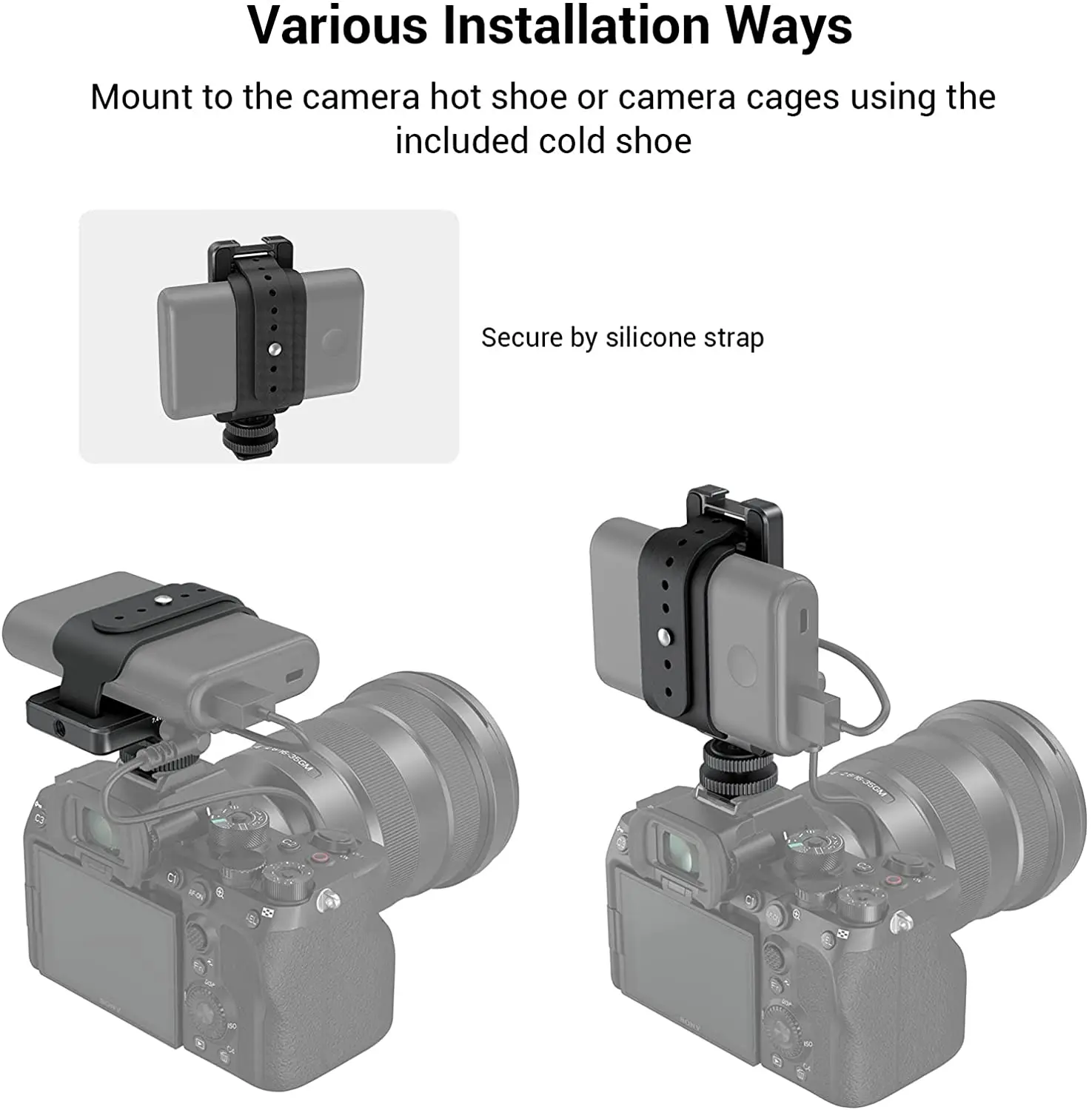 Adaptador Smallrig Power Bank Câmeras Mirrorless e Cine Sony Canon Bmpcc 4k 6k com Montagem de Sapatos Frios 3085 - Image 2