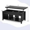 Wood Lift Top Modern Coffee Table w/Hidden Compartment and Open Storage Shelf for Living Room Office Reception Room (Black) 3