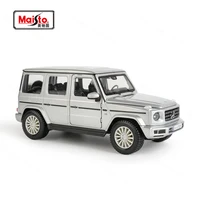 Maisto 1:24 2019 Mercedes-Benz G-Class G500 Silver Grey Static Die Cast Vehicles Collectible Model Car Toys 1