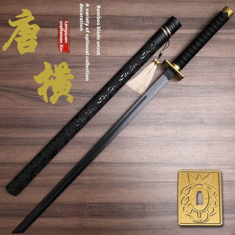 cool stuff:100cm bamboo wooden sword,exquisite sheath,training props,kids toys,outdoor games,cosplay weapons,collection ornament 3