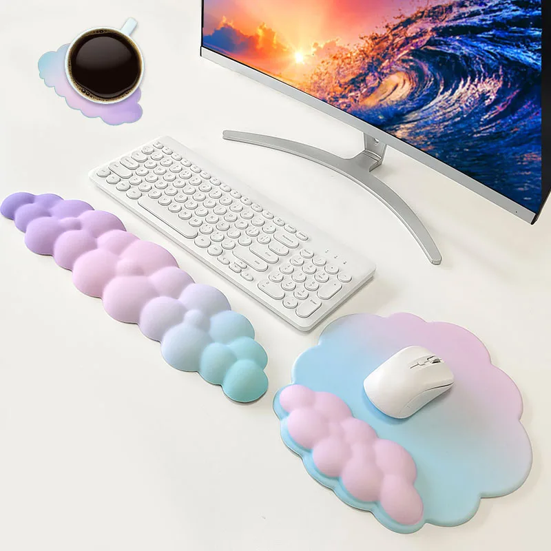 Keyboard Wrist Rest Mouse pad Arm Wrist for Gaming Non-slip Base Memory Foam Cloud keyboard wrist pad typing wrist guard for des