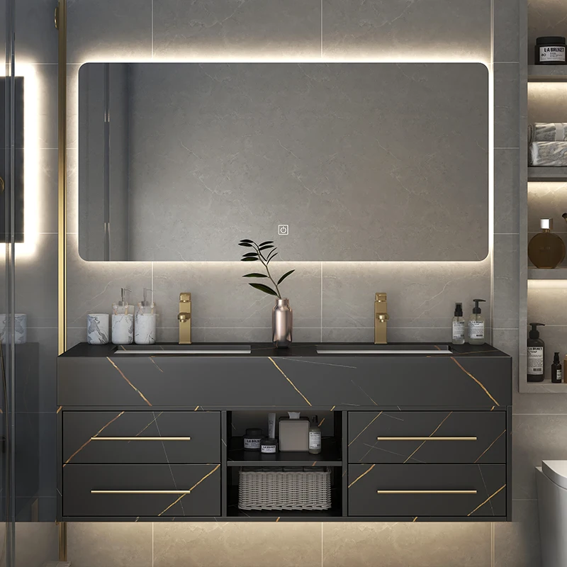 Factory Outlet High Quality Modern Eco-friendly Water Proof Wall Mounted Bathroom Basin Cabinet