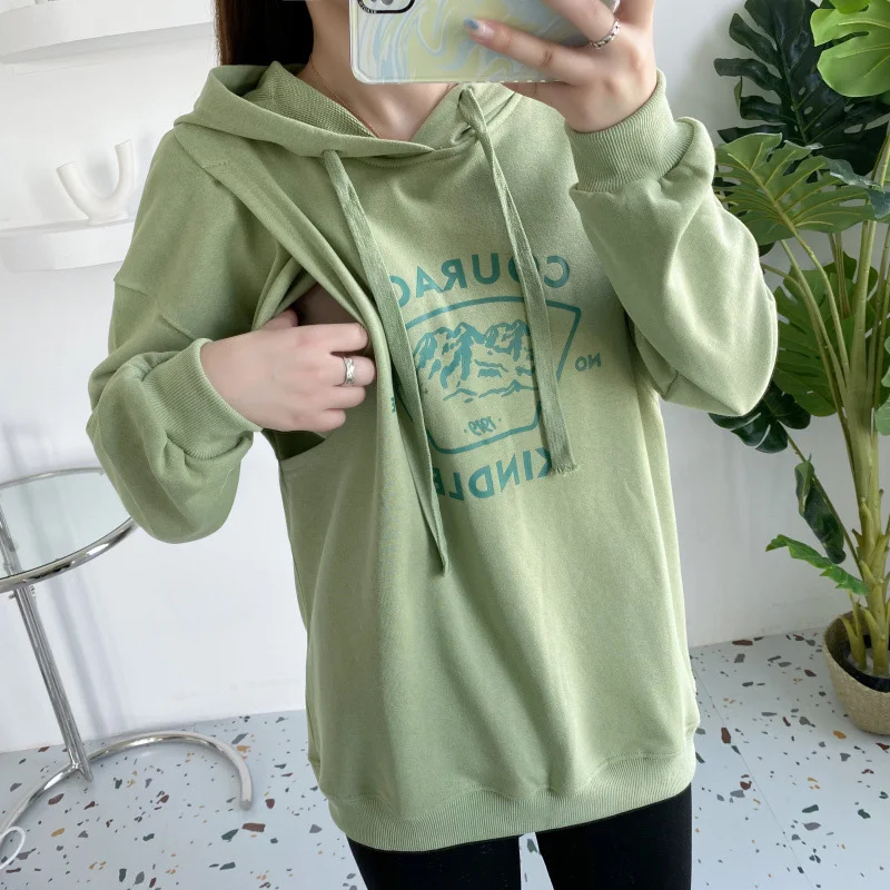Breastfeeding Pregnant Top Maternity Nursing Hoodies for Autumn Winter