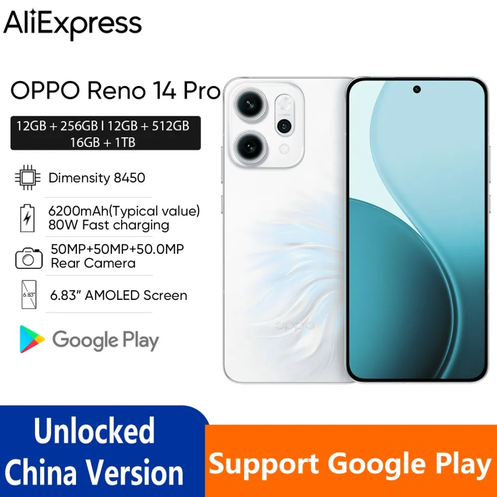 OPPO Reno 14 Pro 5Gスマートフォン 6.83インチ 120Hz AMOLED