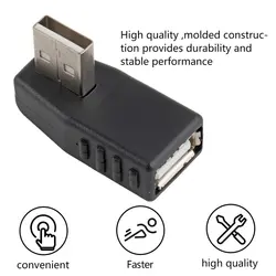 Connecteur adaptateur USB 2.0 A mâle/femelle, angle gauche/droite 90 degrés, pour ordinateur portable, durabilité et performances stables, facile à travailler 