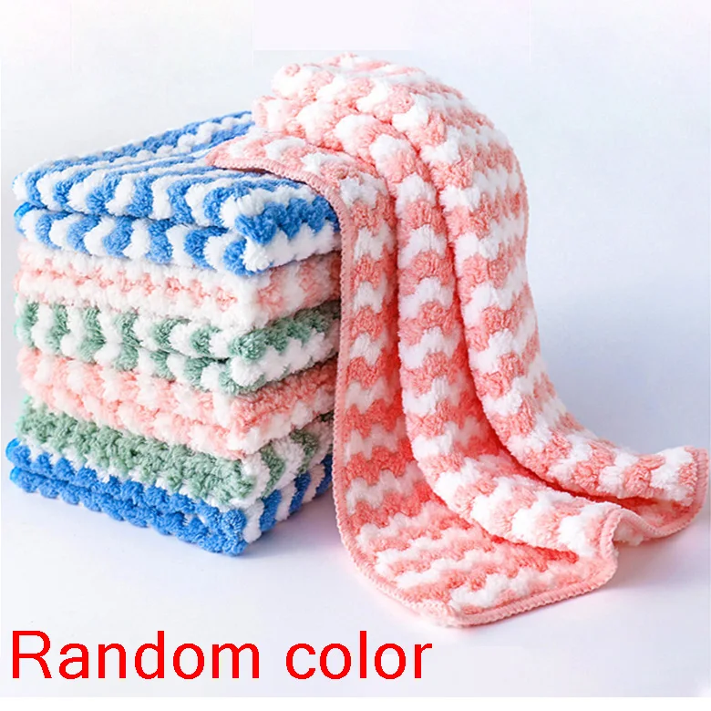 thumbnail image 1 of 5 paños de cocina de vellón coral, superabsorbentes, para sartenes, ollas, trapos húmedos y secos, para limpiar platos de cocina, trapos de cocina, 1 of 5