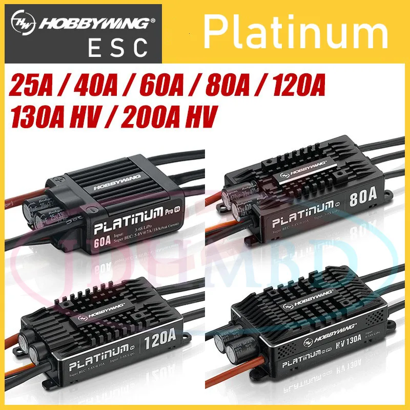 

Original Hobbywing Platinum HV Pro 25A 40A 60A 80A 120A 130A 130A 150A 200A OPTO V4 V5 Brushless ESC for RC Aircraft Helicopter