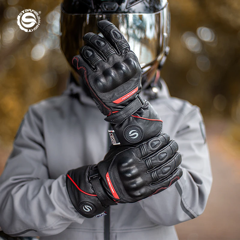 Motorfiets Elektrische Oplaadbare Verwarmde Lederen Handschoenen Winter Waterdichte Lithium Batterij Zelf Verwarming Ski Voor 50 ℃| | - AliExpress