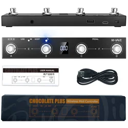Enhanced Wireless MIDI Controller Pro Keyboard with Foot Switch and Host Interface Control (CHOCOLATE PLUS)