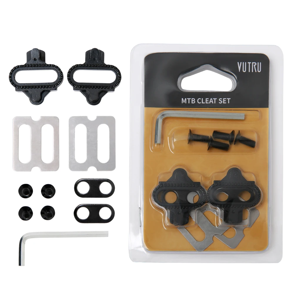 산악 자전거 페달 셀프 잠금식 MTB 페달 산악 자전거 클리트 베어링 풋레스트 자전거 페달(MTB 사이클링 슈즈 클리트 포함)