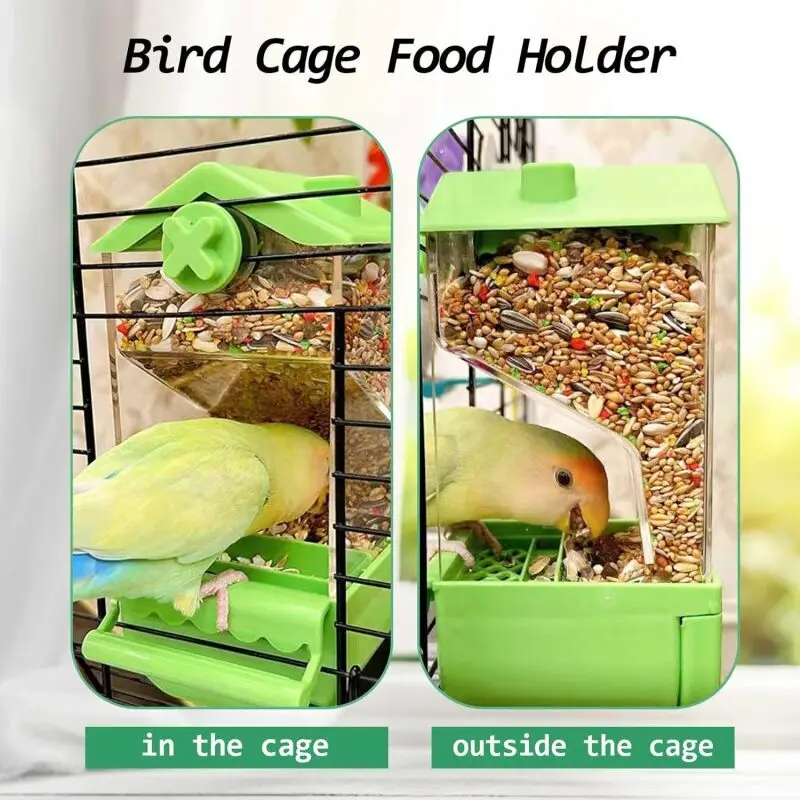 Parrot Automatic Feeder Xuanfeng Tigerskin Parrot Food Box AntiSpreading Splashproof Hanging Feeding Cage Bird Feed Container parrot feeder bird feeder parrot feeding bowl