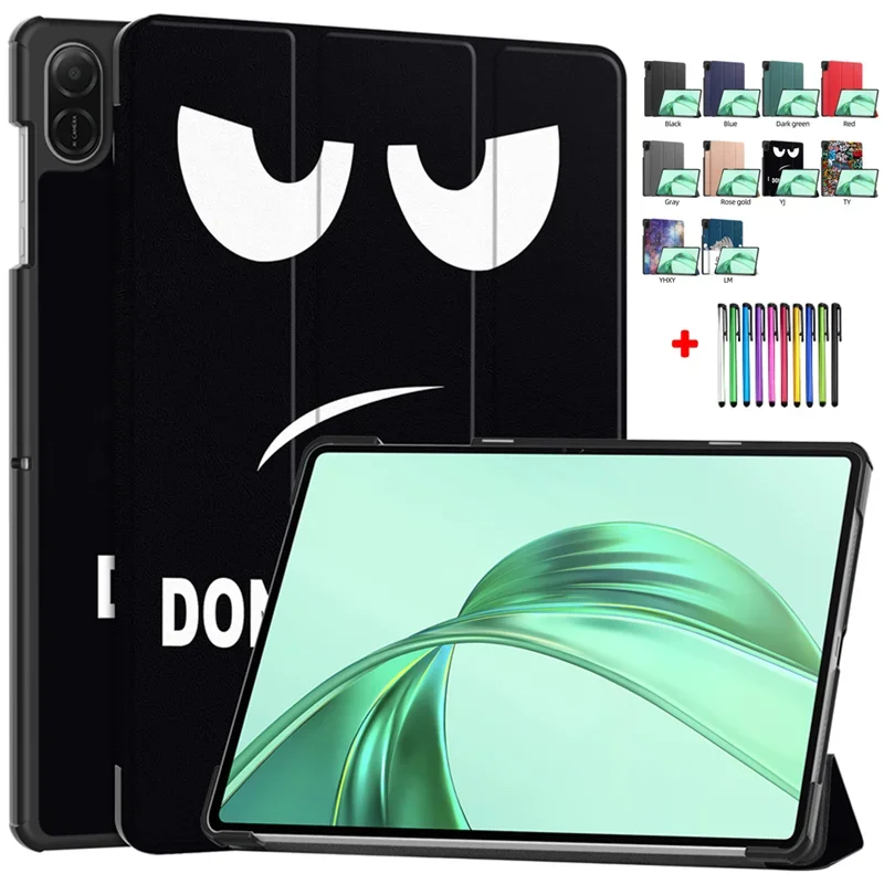 Premium Flip Tri-Fold Tablet Case with Stylus - PU Leather Hard Cover for Honor Pad X8a (11.0 inch, 2024)