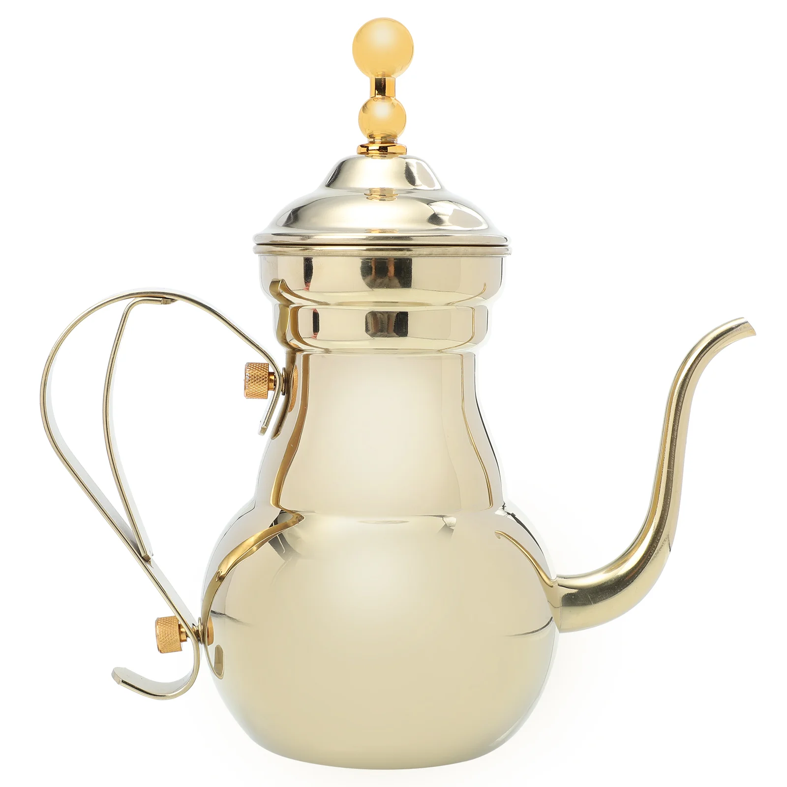 

Middle East Arabic Teapot Sliver Gold Stainless Steel Gooseneck Pour Coffee Tea Kettle Filter Strainer Pot Environmental