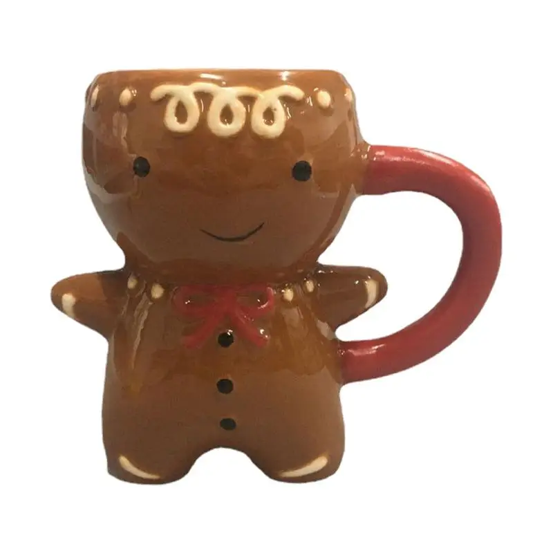 

Gingerbread Man Mug Christmas Ceramic Tea Mugs 3D Gingerbread Man Ceramic Cup Milk Coffee Water Cup Mug Couples Xmas Gifts