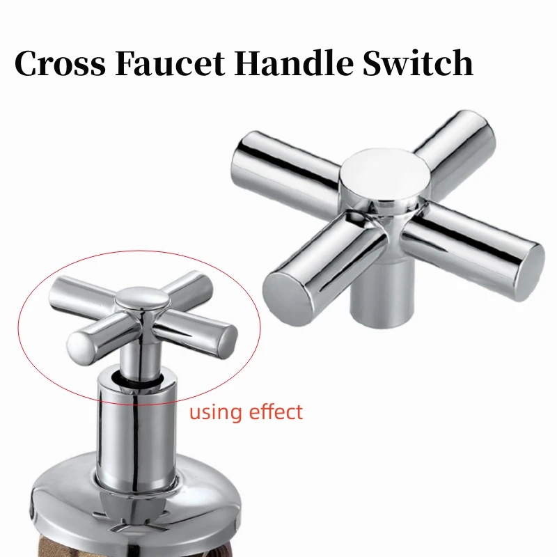 Universal Cross Faucet Handle para Lavatório Torneiras Quentes e Frias Interruptor para Cozinha Banheiro Peças de Reposição