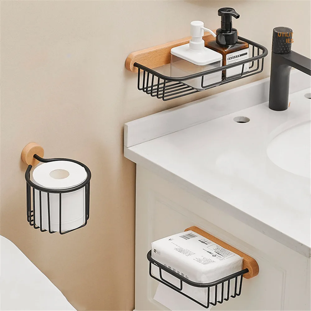 

Toilet Paper Holder Bathroom Wall Hanging Paper Roll Holder Tissue Basket Paper Dispenser Organizers Bathroom Accessories