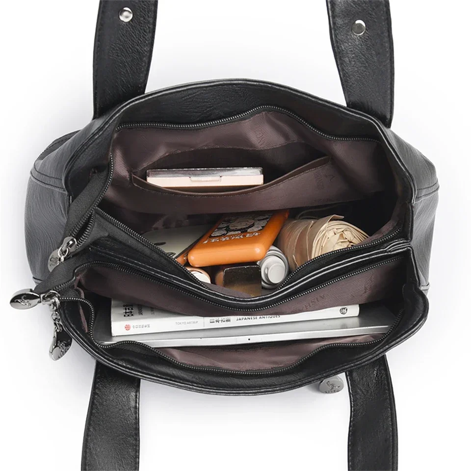 Shoulder Bag Leather Handbag Women Handbags 3 Layers Shoulder Crossbody