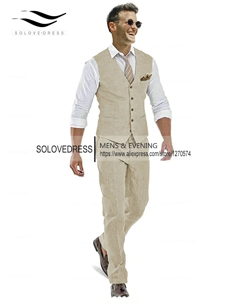 

2024 Fashion New Men's Casual Boutique 2-Piece Vest Pants Business Slim Suit Vest Trousers Wedding Party