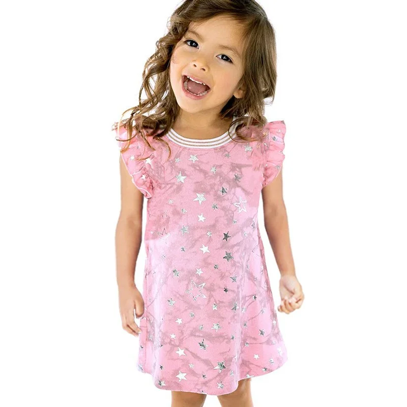 Jumping Meters 2-8T Hearts Print Girls Dresses Summer Sleeveless Princess Baby Party Dress Clothing Kids Costume Cartoon Frocks girls dress princess costume kids clothes