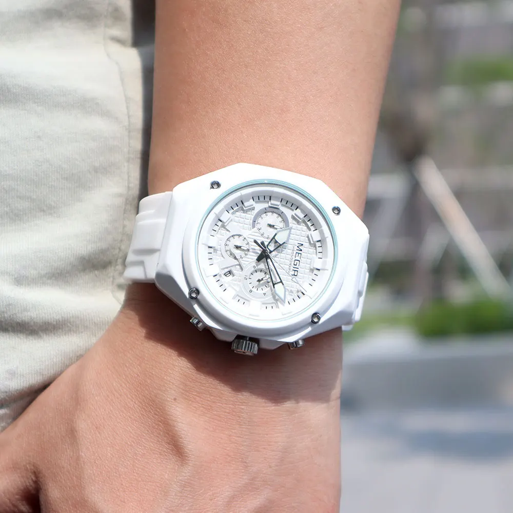 MEGIR New Sport Chronograph Quartz Watches for Men Women