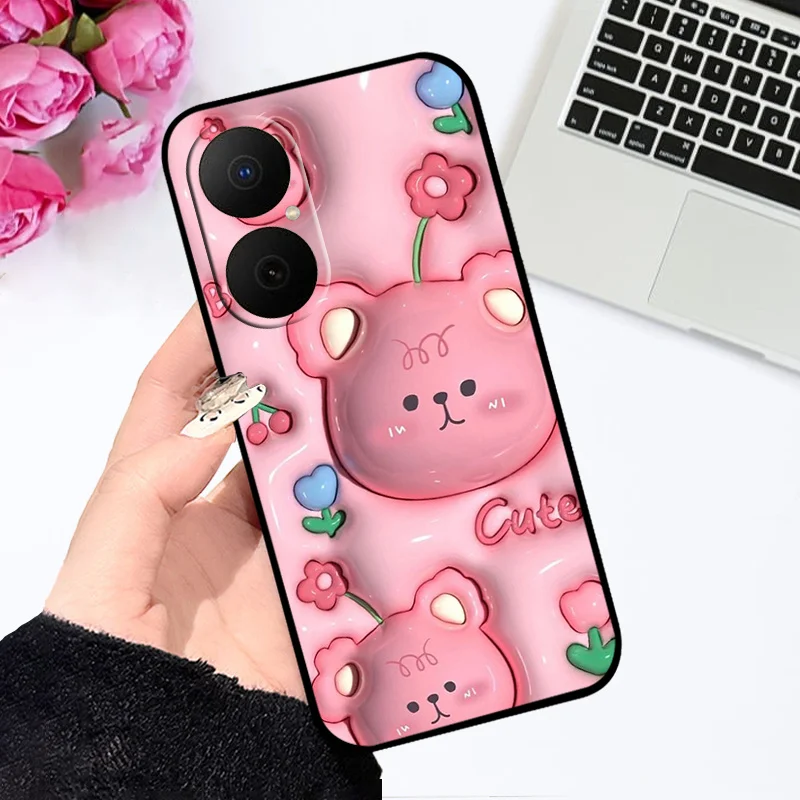 Oil Painted Silicone Back Cover - Soft Matte Protective Case for Huawei Nova Y73/Enjoy 80