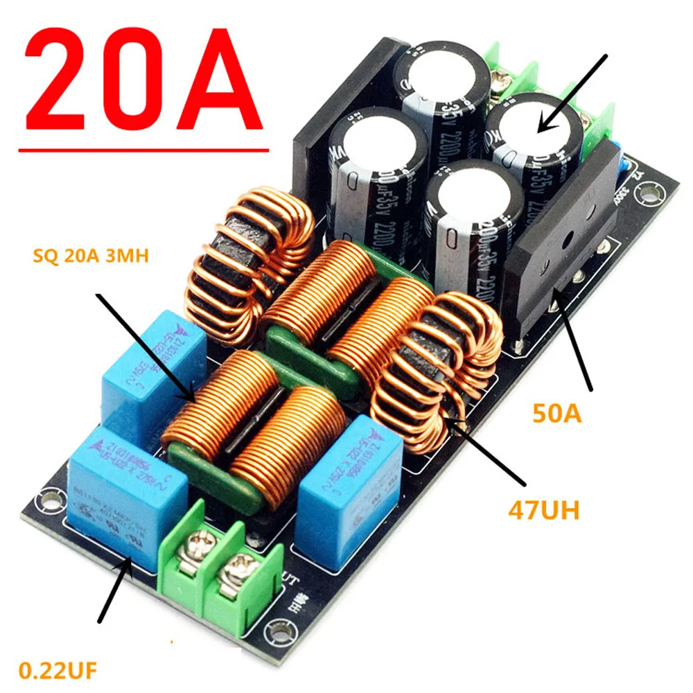 Advanced AC EMI Power Filter - Noise Reduction & Power Purification for Enhanced Audio Quality
