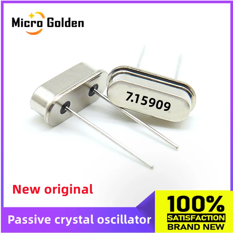 (10pcs) 7.159M 7.15909M 7.15909MHZ HC-49S Passive Crystal Oscillator DIP2 Quartz Resonator 49S 2pin