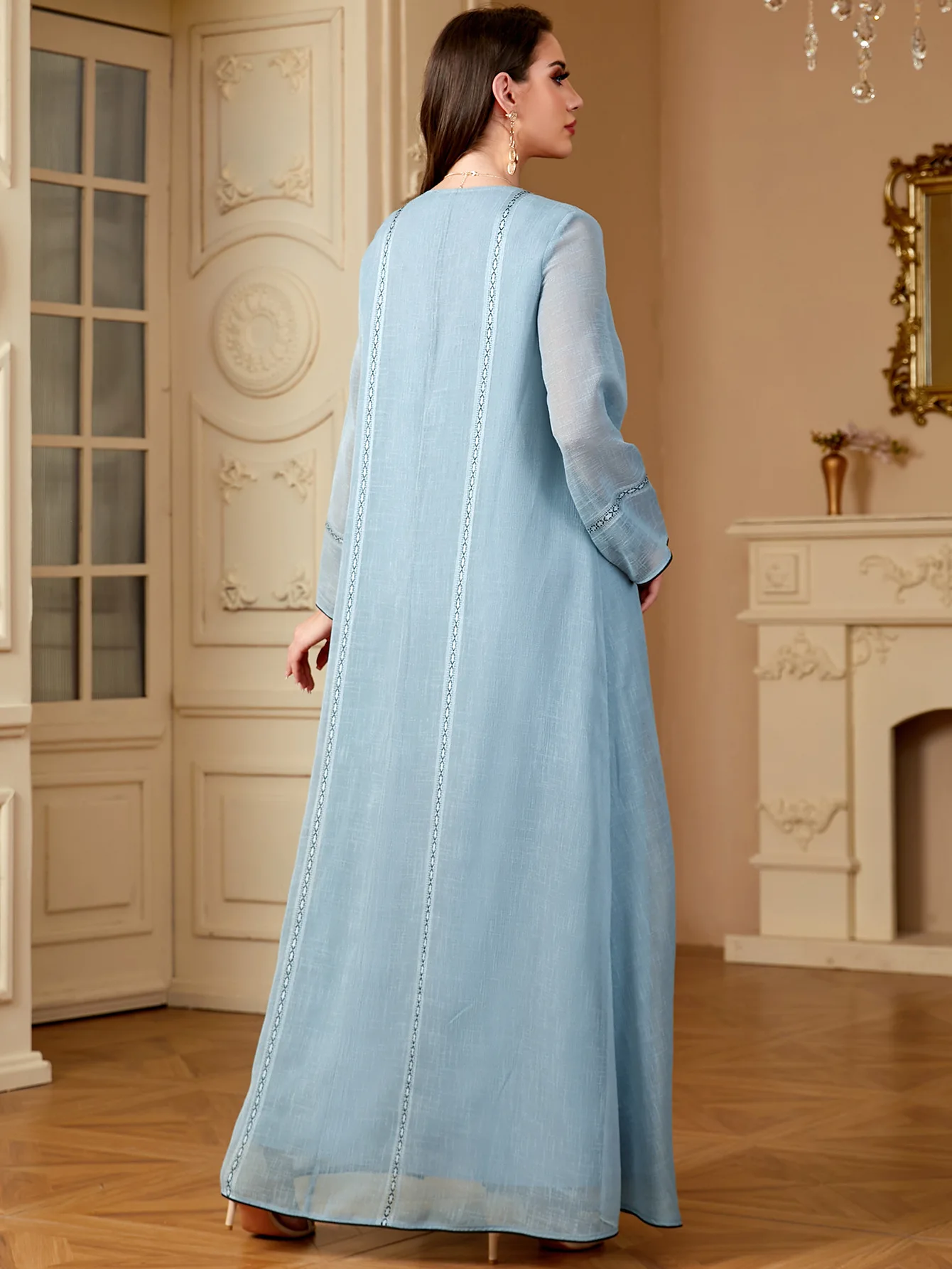 فستان رمضان المغرب المطرز للنساء فساتين الحفلات الإسلامية عبايات جلابية دبي عيد الإسلام فيستدوس السعودية رداء طويل