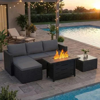 4-Piece Patio Furniture Set with Fire Pit 1