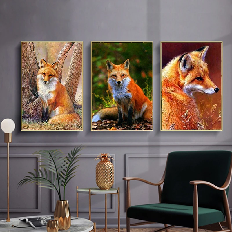 Fox 5D Diamond Painting Mosaic Cross Stitch Animals Diamond Embroidery Full  Square Rhinestone Pictures Home Decor New Arrival