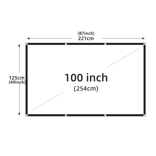 MIXITO Projection Curtain 16: 9 Ratio Hight-Density 60-200 Inch Foldable Anti-Crease Portable Movie Projector Screen - Image 11