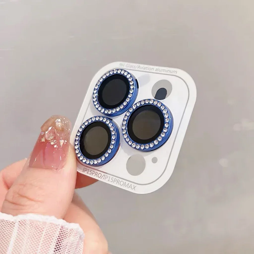 Glitter Diamond Camera Lens Protector - Premium Back Cover Lens Ring Glass