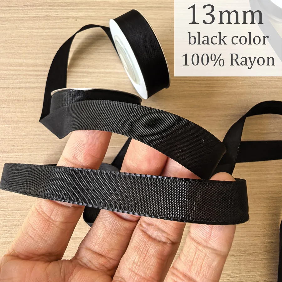100% 레이온 리본 3.5mm 6.5mm 10mm 13mm 20mm 50mm 체조 댄스 리본 스트리머 크림, 화이트, 블랙, 그레이 색상 자수, 바느질, 인형 장식