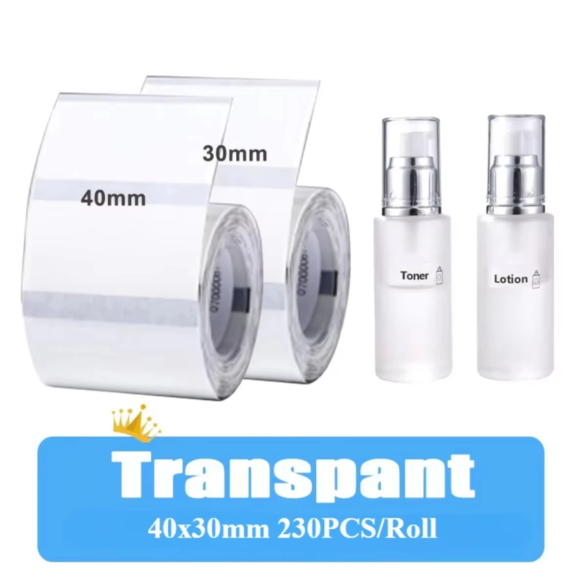 Transparent Thermal Labels for PM220 Label Maker 1.57'' x 1.18'' (40x30mm) Thermal Sticker Label Multi-Purpose Tape