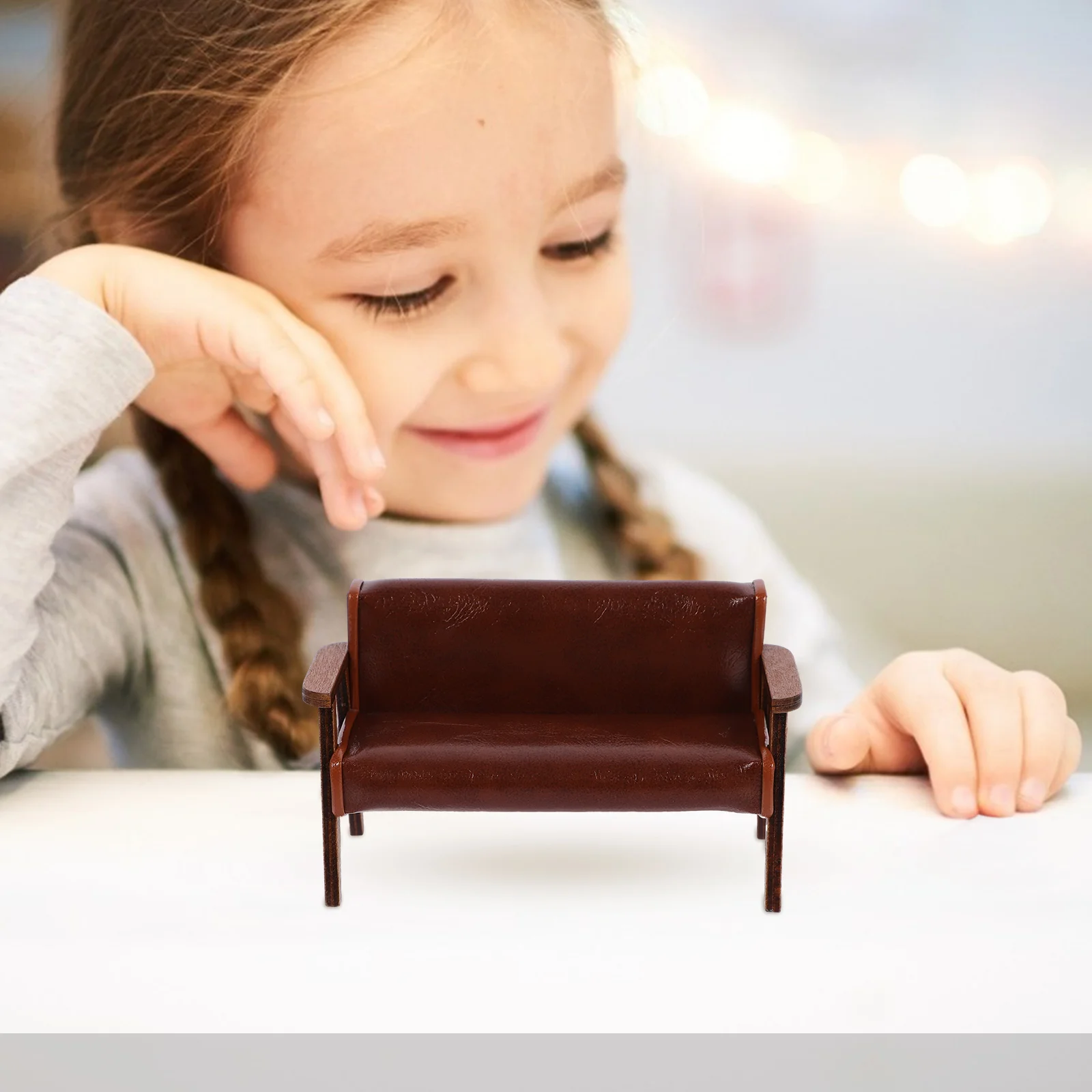 Miniature Chair Armchair Wooden Benches Outdoor Decorate Vintage Model Adornment Furniture