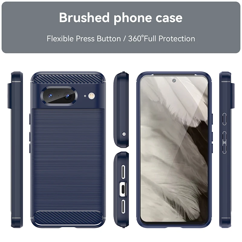 Luxury Carbon Fiber Shockproof Phone Case with TPU Bumper Cover