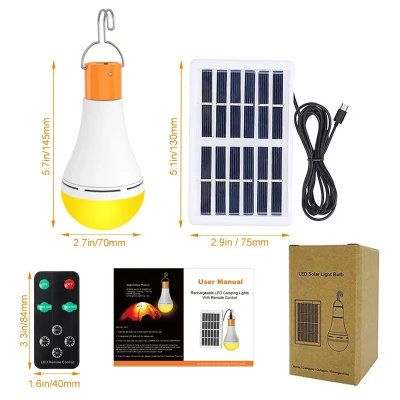 Bombillas solares portátiles de emergencia, luz LED antimosquitos para  cobertizo, senderismo, tienda de campaña, lámpara de corte de energía para  huracán, 1-2-4 Uds. - AliExpress