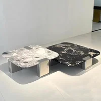 Petite table basse unique, multifonctionnelle, grise, minimaliste, noire, gain de place, meuble de salon pour la maison 2