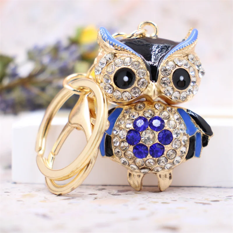 TOPASION Cute Owl Rhinestone Keychain – Sparkly Bling Key Ring Charm For Women’s Purses & Bags - View #8