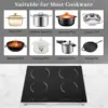 3000W 110V Cooktop Portable 4 Burners Electric Built-in Cooktop Sensor Touch Control Countertop Electric Hot Plate with Kid Safe 4