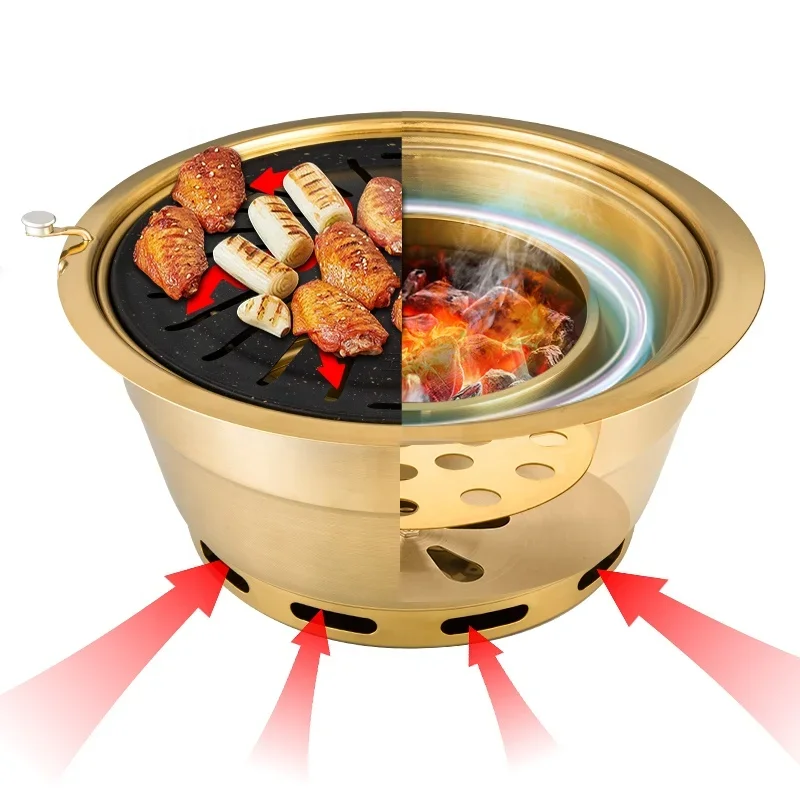 Xieheng hot-selling indoor special smokeless barbecue charcoal stove, fast heating and easy cleaning, stainless steel material 2